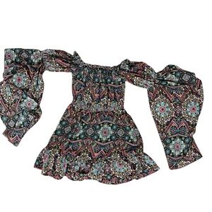 Truth nyc mini dress tunic size medium long sleeve boho hippie